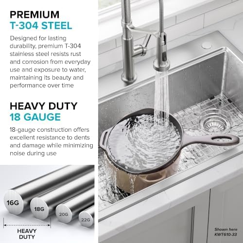 KRAUS Fairlane 15 in Drop In/Top Mount Workstation Single Bowl 18-Gauge Stainless Steel Bar Kitchen Sink with Accessories, KWT631-15 - Image 6
