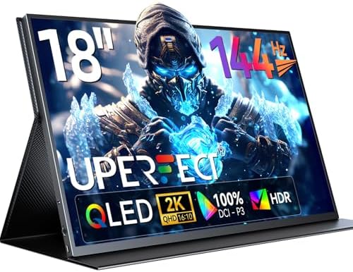 UPERFECT 18" 2K 144Hz Portable Monitor, 100% DCI-P3 400 Nits Gaming Display by UPERFECT
