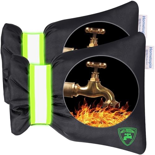 2Pack Outdoor Faucet Covers for Winter - Pro 6.7" W x 8.3" H Outdoor Water Faucet Cover Socks for Winter Freeze Protection Pipe Insulation Reusable Waterproof Insulated Spigot backflow Cover,Black by Hometopia