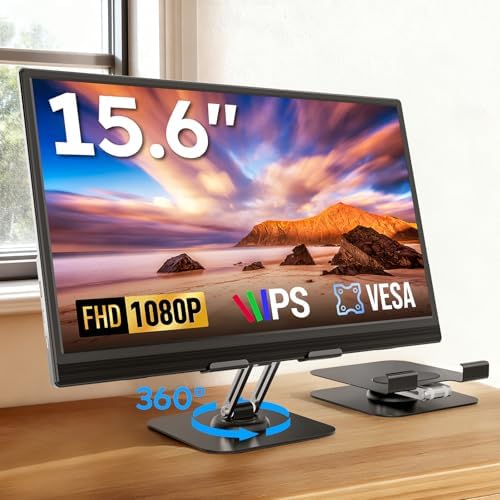 Dopesplay 15.6" FHD 1080P Portable Monitor with Adjustable Stand, Black by Dopesplay
