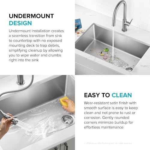 KRAUS Fairlane 17 in Undermount Single Bowl Stainless Steel Kitchen Sink - Image 4