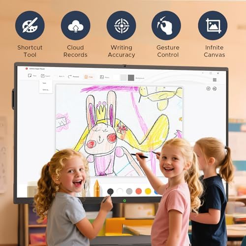 55'' Smart Board,Electronic Interactive White Board with 4K Touchscreen Display Built in UHD Camera Open App Ecosystem Digital Whiteboard for Business Office Classroom Home (55'') - Image 4