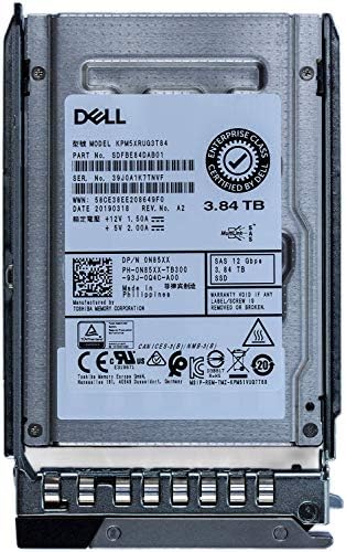Dell Enterprise N85XX 3.84TB SAS-12GBPS Read Intensive BICS Flash TLC Advanced Format 512E 2.5IN HOT-Plug State Drive KPM5XRUG3T84 with Tray for 14G POWEREDGE Server by Dell