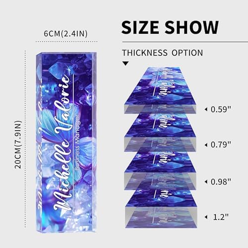Personalized Name Plate for Desks, Custom Desk Name Plates, Acrylic Name Plate Office Desk Accessories, Personalized Office Gifts for Coworkers Teachers, Employee Appreciation Gifts (Crystal Butterfly) - Image 5