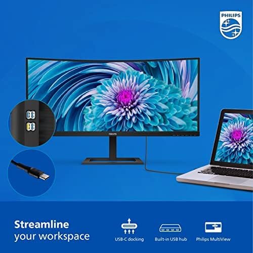 Philips 34 Inch Curved Computer Monitor UWQHD 100Hz USB-C PD VA, 346E2CUAE - Image 6
