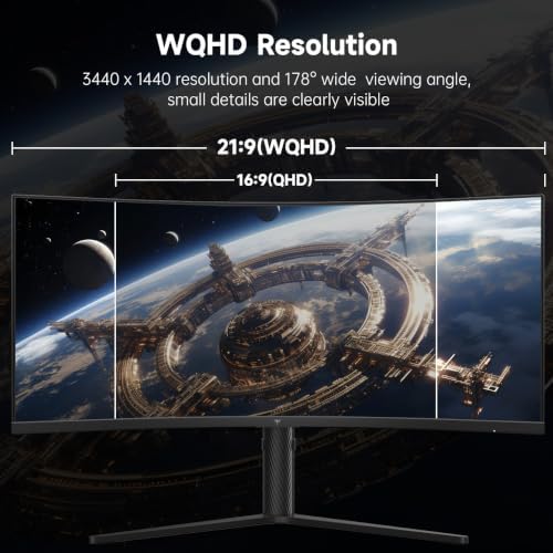 KTC 34 Inch UWQHD Ultrawide 3440X1440 Curved Gaming Monitor 180Hz, H34S5 - Image 2