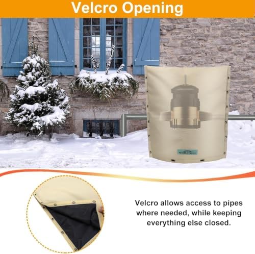 Insulated Backflow Preventer Cover, 18" W x 34" H, Khaki - Image 5