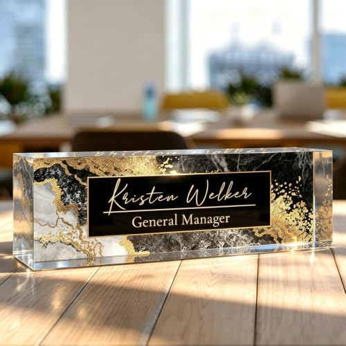 Desk Name Plate Personalized, Custom Name Plate for Desk, Acrylic Desktop Accessories, Office Gift & Decor for Women Men, Teacher Nurse Boss Employee Appreciation Gifts by PersonalizedGifts