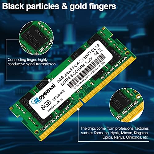16GB DDR4 21300S PC4 2666 16GB SODIMM, DDR4-2666MHz PC4-21300 CL19 2Rx8 1.2V Non-ECC 260 Pin Laptop Memory Module Ram - Image 3