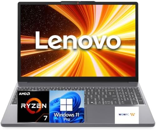 Lenovo Slim 3 Business Laptop, Ryzen 7 7735HS Processor (Beats i7-1355U), 15.3" 2K IPS Display, 16GB RAM, 1TB PCIe SSD, Radeon 680M Graphics, SD Card Reader, Wi-Fi 6, Windows 11 Pro, WOWPC USB by LENOVO