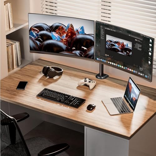 ErGear Dual Monitor Stand, Heavy Duty Adjustable Monitor Desk Mount for 2 Screens up to 32 Inches, Fully Adjustable Height, Tilt, Swivel, Rotate, Supports 17.6 lbs per Monitor Arm, Easy Installation - Image 2