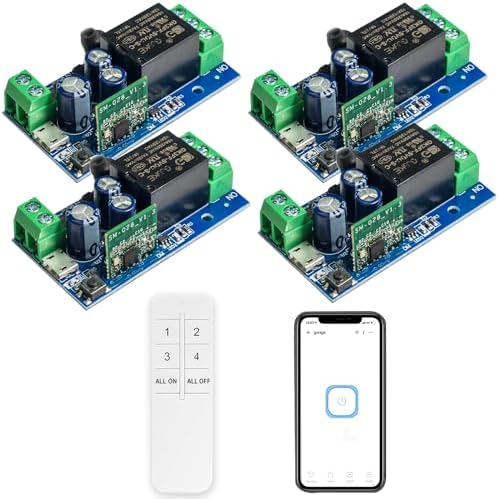 Ewelink WiFi Wireless Smart Relay Module USB 5v 1 Channel Inching Selflock 7V-48V Remote ON Off Power Switch for Access Control, Garage Door,Home Automation, Compatible with Alexa Google Home by RODOT%7CDIYYOURSMARTLIFE