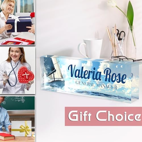 Custom Name Plate for Desk, Acrylic Desk Name Plate Personalized, Employee Appreciation Gifts, Office Desk Accessories for Woman Teacher Nurse, Coworker Gifts for Manager Assistant - Image 6