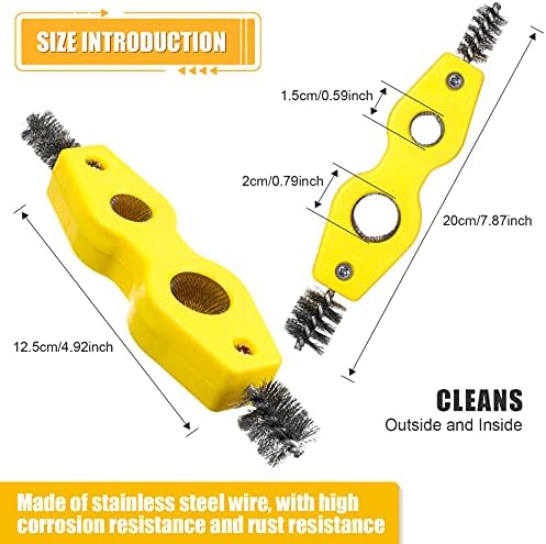 Honoson 4 Pcs 4-in-1 Copper Pipe Cleaner Brush, 1/2 in & 3/4 in, Yellow - Image 3