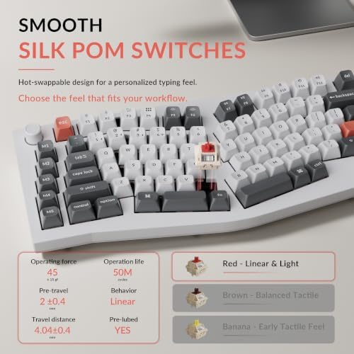 Keychron Q13 Ultra 8K Wireless Mechanical Keyboard, White 96% Alice Ergonomic Keyboard with Numpad, Full Aluminum RGB Custom Keyboard, Hot-Swappable Silk POM Switch for Mac Windows Linux - Image 6