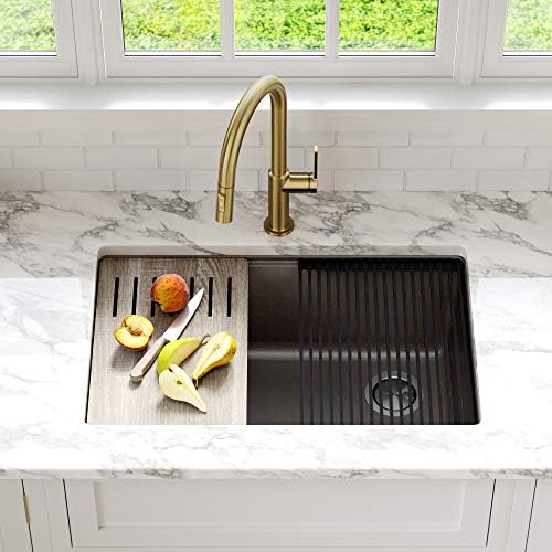 KRAUS Bellucci Workstation 30-inch Undermount Granite Composite Single Bowl Kitchen Sink in Metallic Brown with Accessories, KGUW2-30MBR - Image 2