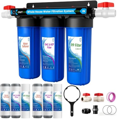 3-Stage Whole House Water Softener System, Extra 2 Sets Filter Included by xinshuo