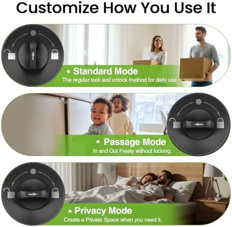 GHome Smart Fingerprint Door Lock, 3 in 1 Smart Fingerprint Door Knob with App Control & Key, Auto Lock, Biometric Thumbprint Door Locks for Bedroom, Garage, Home & Office - Image 6