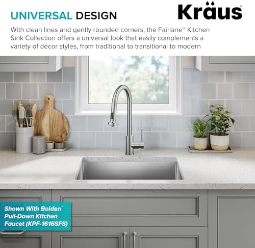 KRAUS Stainless Steel 25 in 18 Gauge Undermount Kitchen Sink KHU641-25 - Image 5