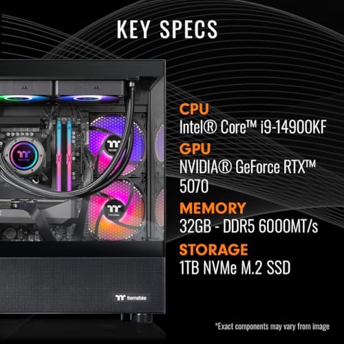 Thermaltake LCGS View i570-170 Gaming Desktop (Intel Core™ i9-14900KF, ToughRam 32GB DDR5 6000MT/s RGB Memory, NVIDIA® GeForce RTX™ 5070, 1TB NVMe M.2, WiFi, Windows 11) V17B-B76B-570-LCS - Image 2