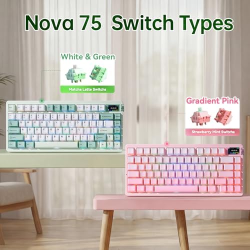 LeobogxAula Nova75 Wireless Mechanical Pink Keyboard,Gaming Keyboard - Image 6