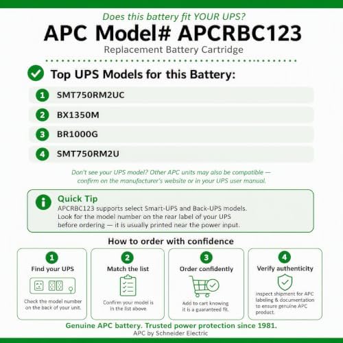 APC Genuine UPS Replacement Battery APCRBC123 for Model SMT750RM2UC BX1350M - Image 3