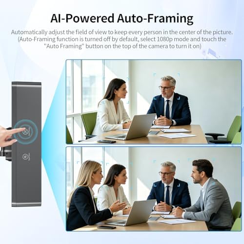 TOALLIN 4K All-in-One Webcam with Microphones and Speaker, AI Auto Framing - Image 4