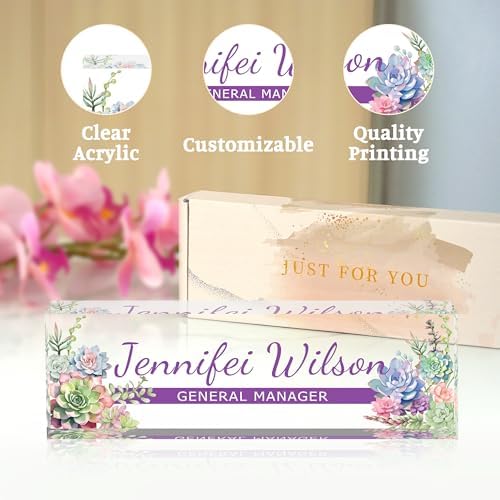 Name Plate for Desk-Personalized Name Plates for Desk-Name Plate Personalized for Office-Gifts for Teacher Boss Employee Appreciation Office Desk Decor (purple A), MYDZBJMT1009 - Image 4
