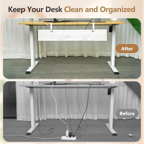 SHUWEI 35.6" Under Desk Cable Management Tray, Mesh, No-Drill Mount, Black - Image 5