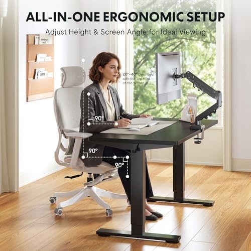 FLEXISPOT EN2 48"x24" Standing Desk Bundle with Monitor Mount, Black - Image 2