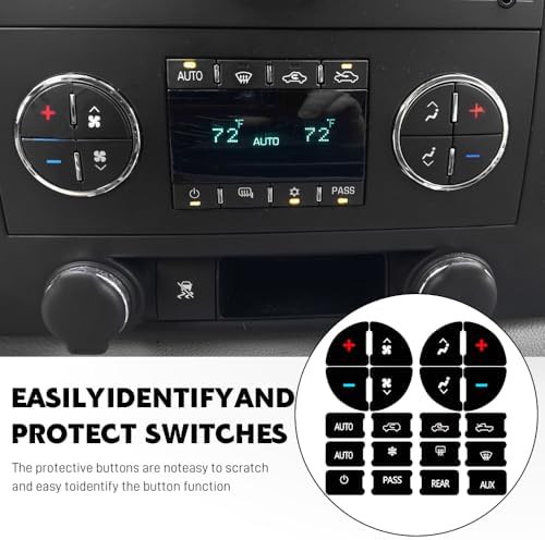 2PCS AC Dash Button Stickers, Radio Electrical Accessories, Automotive Decals for Fixing Ruined Faded A/C Control Buttons, AC Dash Repair Kit Decal Stickers Replacement for Most Cars (2PCS) - Image 3
