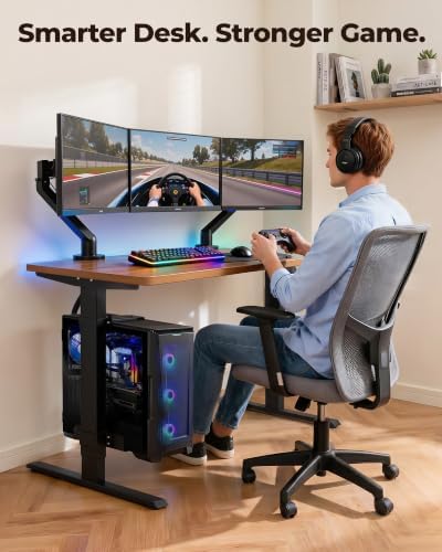 TOPSKY Dual Motor Electric Standing Desk, Height Adjustable with CPU Holder - Image 6
