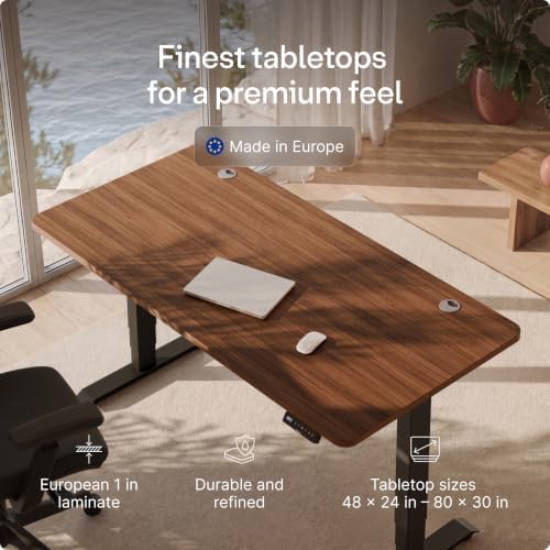 Desktronic HomePro Standing Desk 80x30 — Made in Europe, Ergonomic Sit Stand Home Office Desk, Electric Height Adjustable, Dual Motor, USB & USB-C Charging, Wobble-Free, Touchscreen, 3 Memory Presets - Image 6
