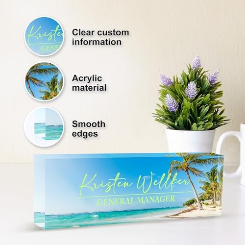 Desk Name Plate Personalized, Custom Name Plate for Desk, Personalized Acrylic Name Plate for Desk, Customize Office Name Plates for Desks, Personalized Desk Decor for Office Gift - Image 5