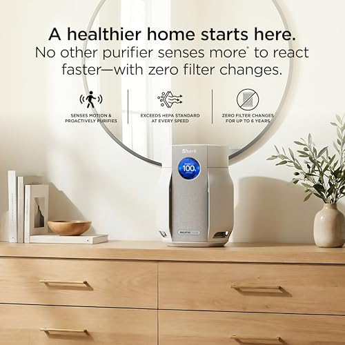 Shark BreatheClear Compact Pro Smart Air Purifier, HP062YL, Butter - Image 2