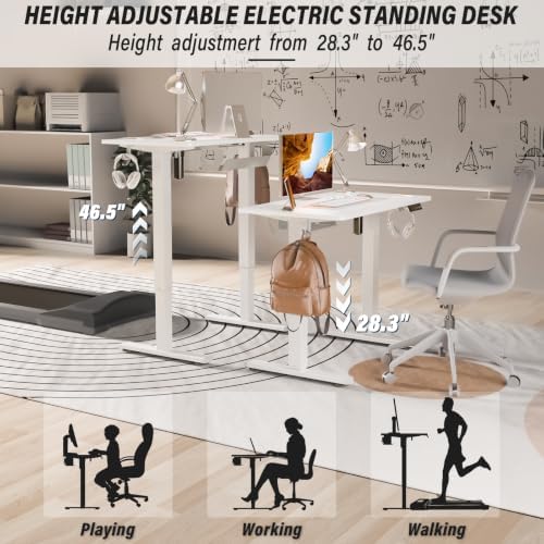 Kingant Standing Desk, 32x24 Inch Electric Height Adjustable Computer Desk - Image 3