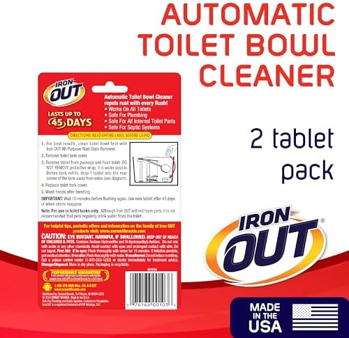 IRON OUT Rust Stain Remover Automatic Toilet Bowl Cleaner, Tablets, 2 Count (Pack of 12) - Image 2