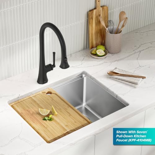 KRAUS Fairlane 25 in Undermount Workstation Single Bowl 18-Gauge Stainless Steel Kitchen Sink with Accessories, KWU611-25 - Image 4