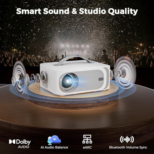 Portable-Outdoor-Projector with WiFi &Bluetooth, 50W Dolby Audio Proyector - Image 4