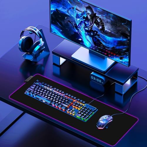 Gaming Mouse Pad, RGB Mousepad, Large Mouse Pad, Non-Slip Rubber Base, 800 * 300 * 4mm, 15 Light Modes, Waterproof Surface, for MacBook, Gaming, PC, Laptop - Image 7
