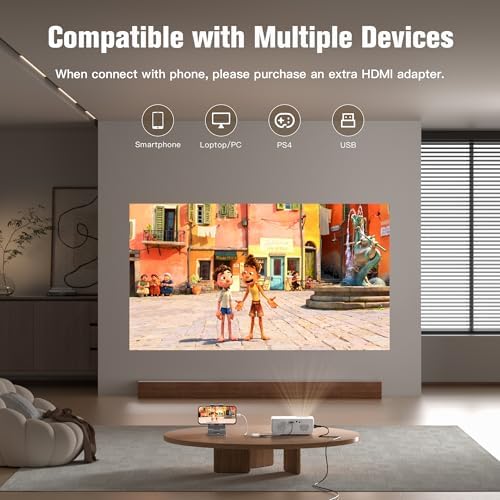 AuKing Projector, 2026 Upgraded Mini Portable Projector, Full HD 1080P Movie Projector for Home Theater, Proyector Portátil Compatible with HDMI/USB/Smartphone/TV Box/Laptop - Image 5