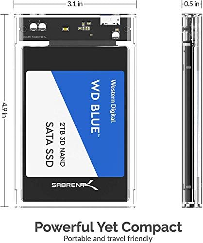 SABRENT 2.5in SATA to USB 3.0 Clear SSD/HDD Enclosure (EC-OCUB) - Image 6
