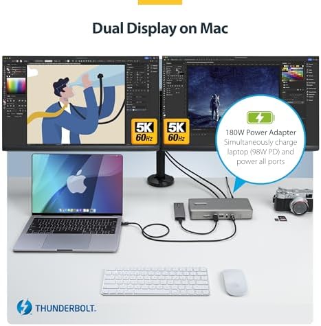 StarTech Thunderbolt 4 Dock, Quad 4K Win, Dual 4K Mac, 16-Port 40Gbps, 100W - Image 3