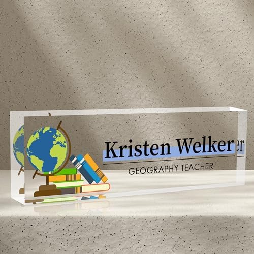 Name Plate for Desk-Personalized Name Plates for Desk-Name Plate Personalized for Office-Gifts for Teacher Boss Employee Appreciation Office Desk Decor (teacher2) by AZUFEMOS