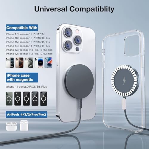 MagSafe Charger 2 Pack: Magnetic Wireless Charge iPhone 17-12 & AirPods - Image 2