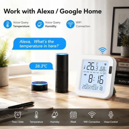 WiFi Thermometer Hygrometer: Indoor Temperature & Humidity Monitor with App - Image 3