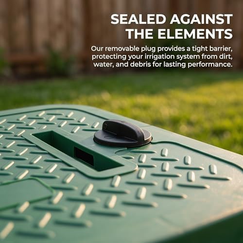2 Pcs 113c Series Replacement Irrigation Valve Box Cover (12 x 17 Inch), Heavy Duty PP Sprinkler Box Lid with Protective Plug, UV-Resistant Water Valve Protector for Outdoor Lawn & Garden, Green - Image 5