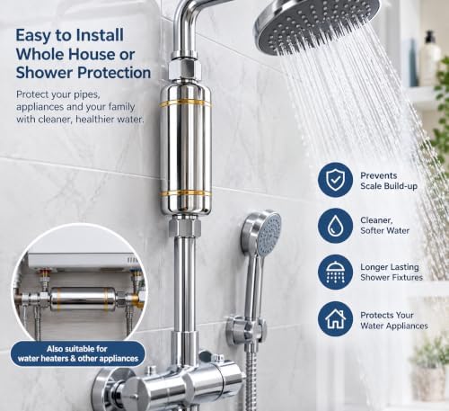 1/2" Water Descaler, Salt-Free Scale Inhibitor for Home Prevent Scale Buildup On Water Heaters, Faucet, Smart Toilet & Washer, 8-Year Durability - Image 4