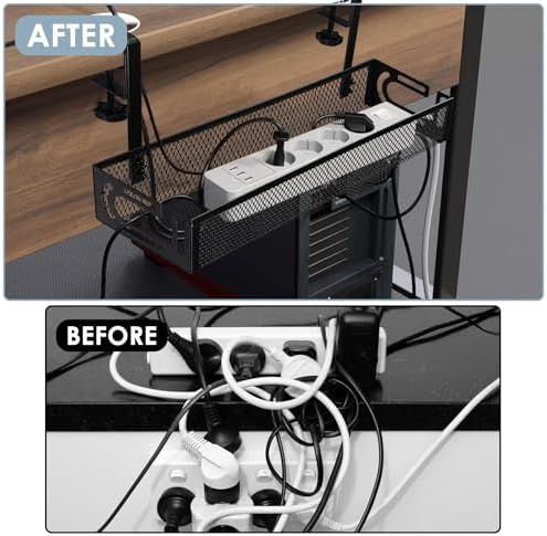 Cable Management, 2 Pack Cable Management Under Desk, Cable Tray - Image 6