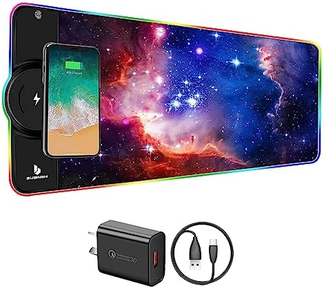 RGB Gaming Mousepad,Wireless Charging Desk Mat,15W Fast Charging - Image 2
